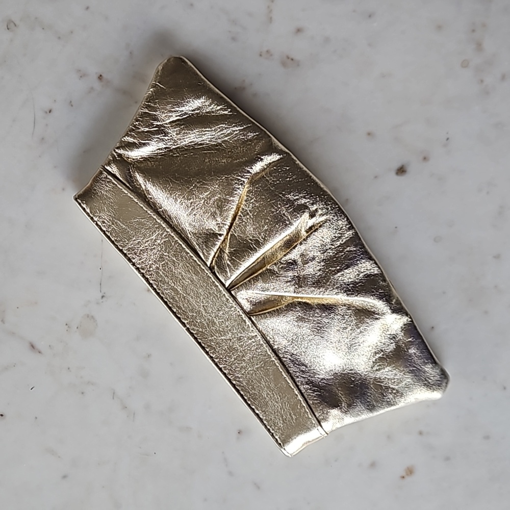 Lauren Merkin Eve Metallic Gold Clutch